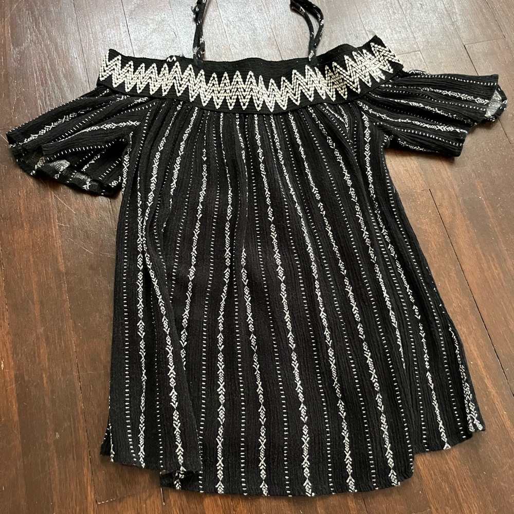 Black and White Off-Shoulder Top